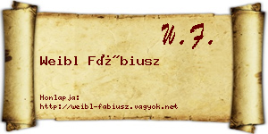 Weibl Fábiusz névjegykártya